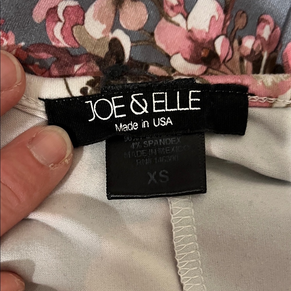 Joe & Elle Floral Long Sleeve Dress in Gray and Red - Picture 2 of 3
